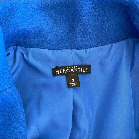 J. CREW MERCANTILE City Coat in Oxford Royal Size 2 - Picture 8 of 11